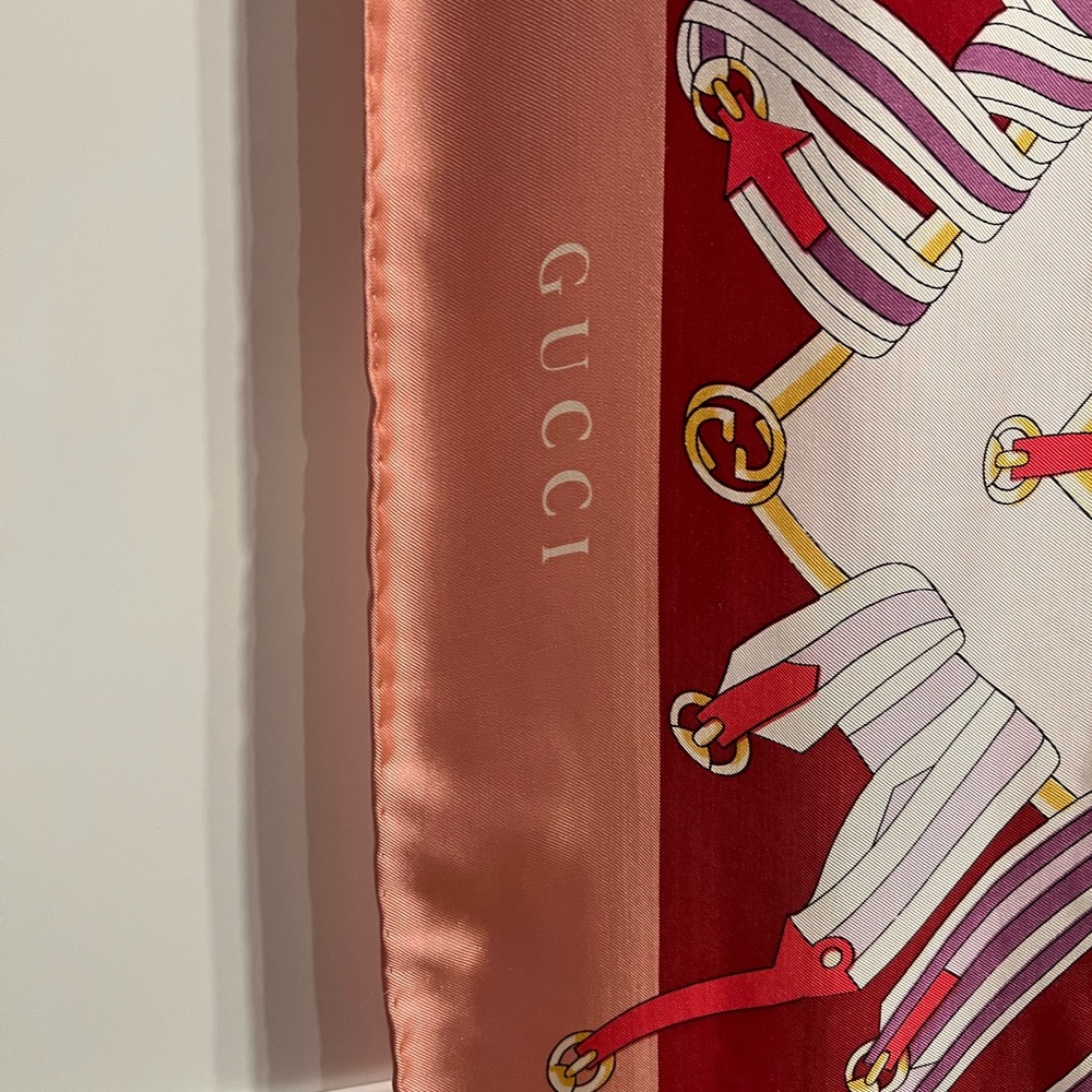 Gucci Equestrian Scarf Pinks (small portion of hem needs repair)
